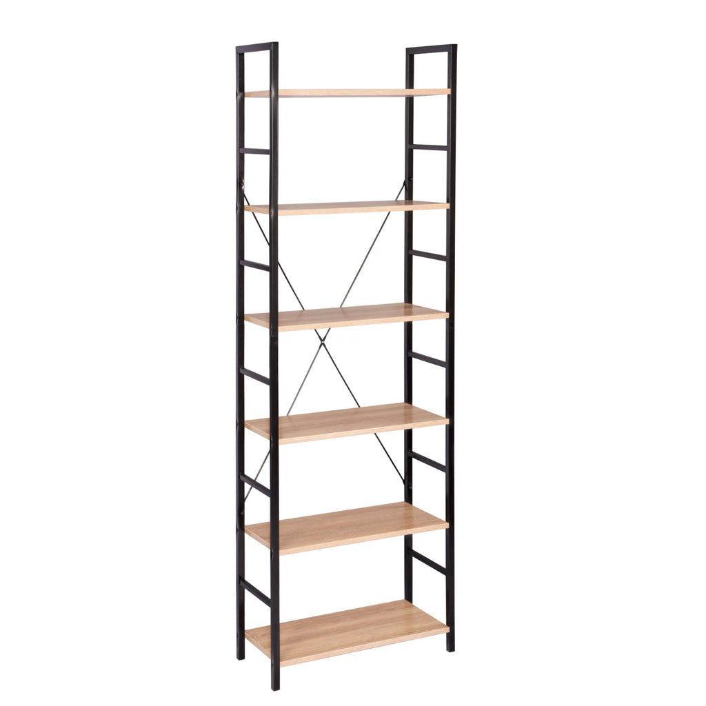 Wooden Black White Shelf Unit Shelving Storage 6 Tiers Shelves Bookcase Garage Shed Storage Rack Kitchen Organizer Decor