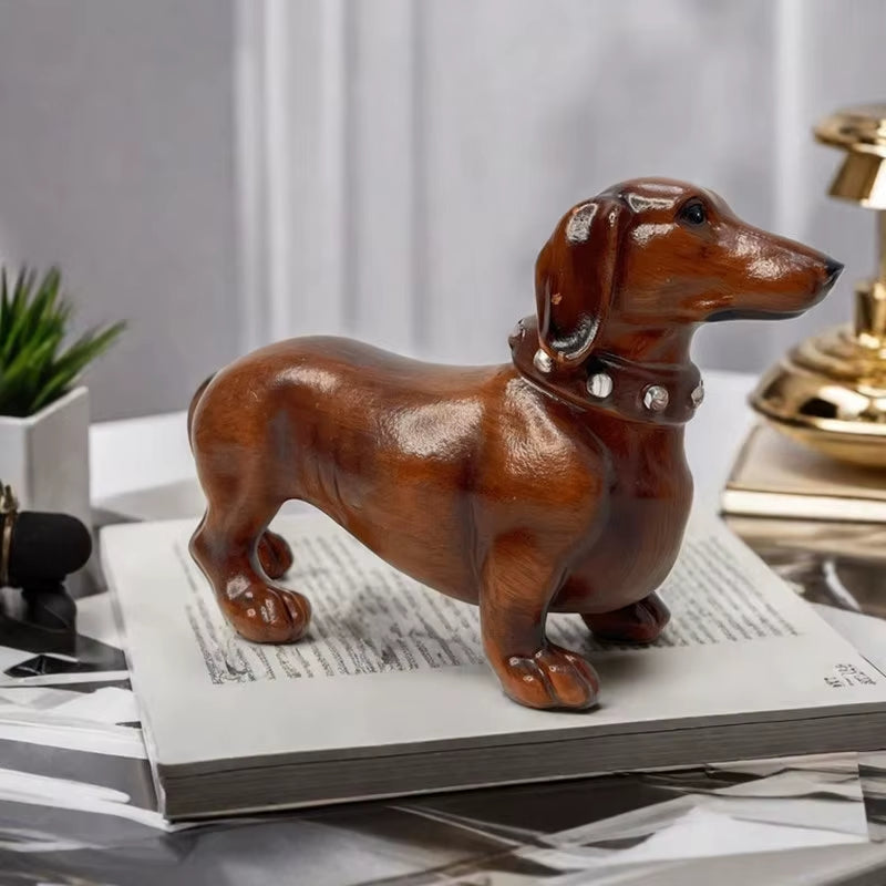 Graffiti Dachshund Figurine Colorful Dog Statue Home Table Decoration Resin Bulldog Sculpture Animal Dogs Ornament for Room Desk