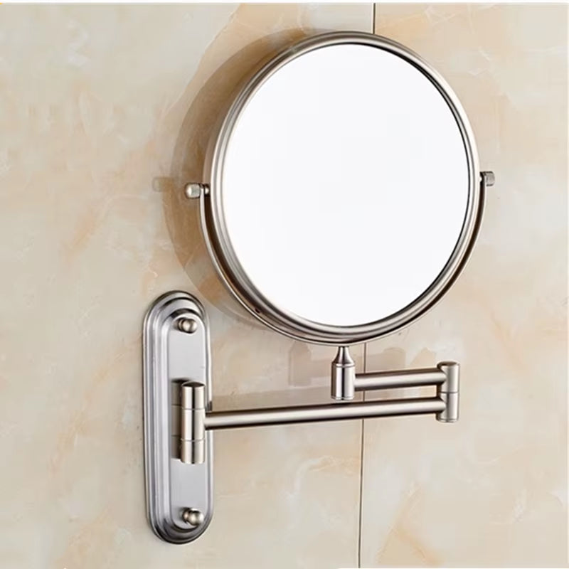 Antique/Black 360 Degree Rotatable round Bathroom Mirror 3X Magnifying Folding Shave Mirror 8 Inches for Makeup