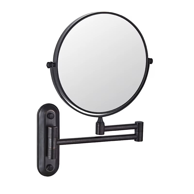 Antique/Black 360 Degree Rotatable round Bathroom Mirror 3X Magnifying Folding Shave Mirror 8 Inches for Makeup