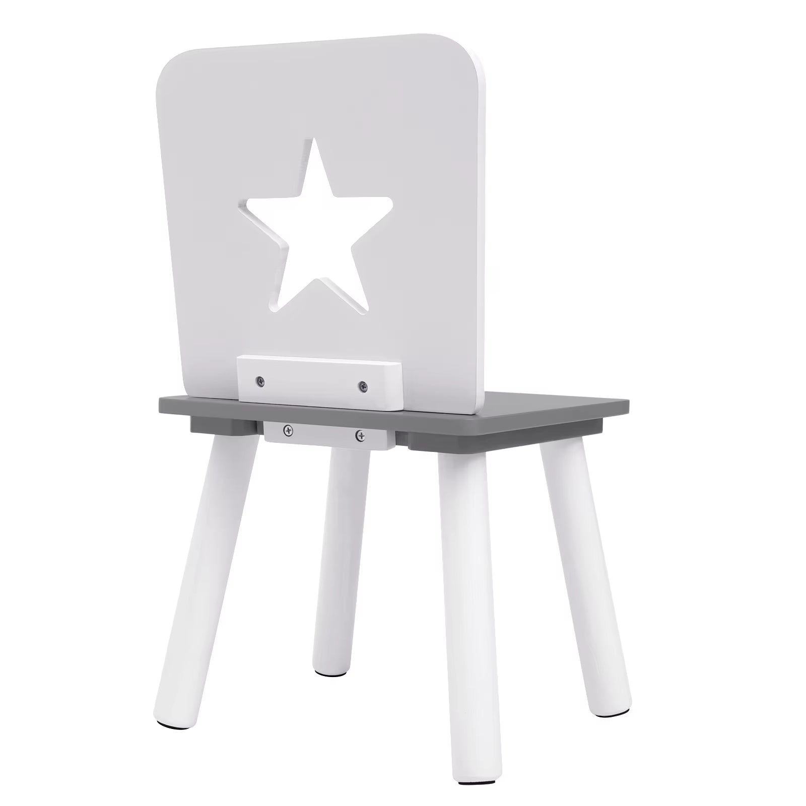 Children Furniture Set 1 Table 2 Chairs round Table with Storage Space Gray White Kindergarten Baby Toy Table with Chair