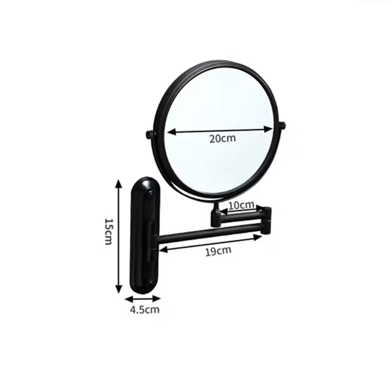 Antique/Black 360 Degree Rotatable round Bathroom Mirror 3X Magnifying Folding Shave Mirror 8 Inches for Makeup