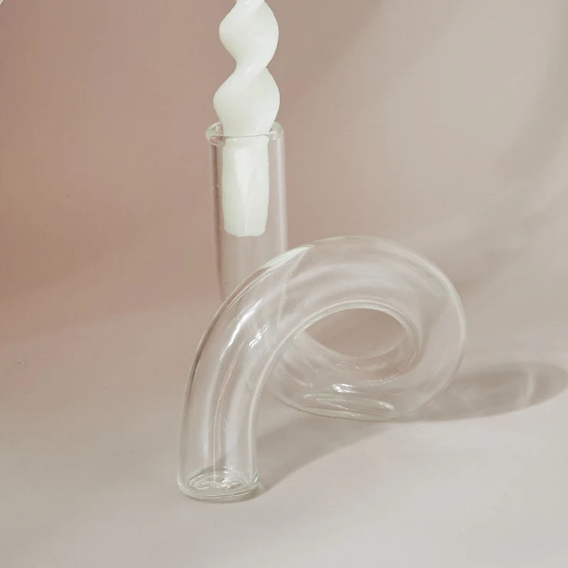 Glass Vases Clear Flower Vase Candle Holders Wedding Centerpieces Home Decoration Table Centerpieces Candlestick Holder