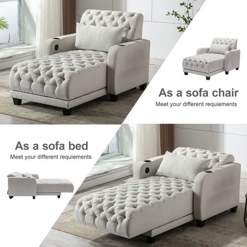 Recliner Chair for Living Room, Convertible Chair Bed 3 in 1 Multi-Function Adjustable Backrest Modern Breathable Sofa Bed for Living Room Apartment Office