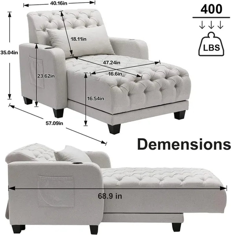 Recliner Chair for Living Room, Convertible Chair Bed 3 in 1 Multi-Function Adjustable Backrest Modern Breathable Sofa Bed for Living Room Apartment Office