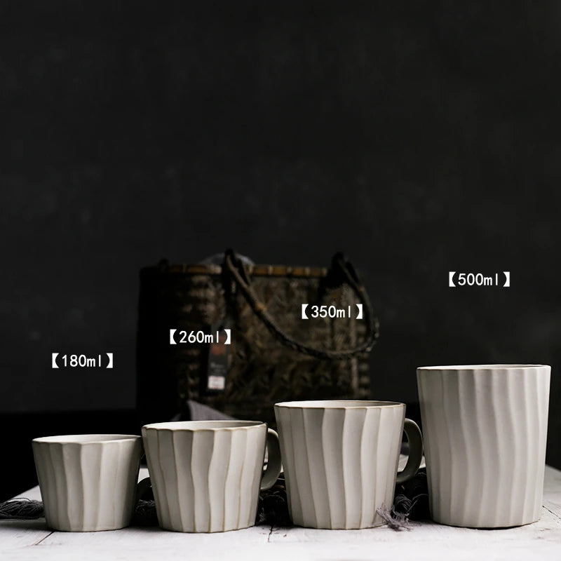 Japanese Retro Irregular Ceramic Coffee Cup Exquisite Saucer Set Cappuccino Cup Home Espresso Cups
